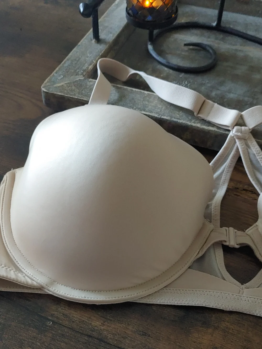 NWOT Maidenform. 38D Beige Front Closure Gorgeous Racerback Padded Underwire Bra - Picture 3 of 9